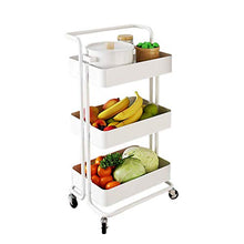Chunjiao Carrello da Cucina Trolley Rimovibile Rack di stoccaggio in Ferro battuto Trolley Multistrato Forte capacità di Trasporto per Il Bagno Ufficio-Bianco_3 Strati Portabottiglie da Vino/portabi