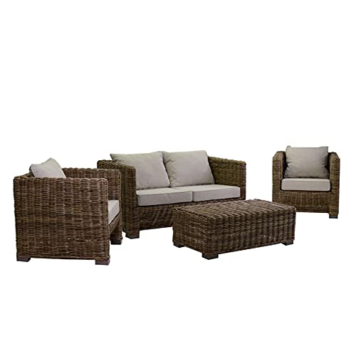Vacchetti S.p.A Salotto Manila Rattan con Cuscini Set 4 Pezzi
