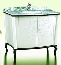 Sconosciuto Progettazione Vanità di vanità lusso arredo bagno in marmo 110x83x60 Bianco Nero NUOVO