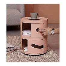 Comodino LHY- Cassettiera in plastica, forte e durevole, capacità di carico pesante, adatto per camera da letto, soggiorno, ecc. Comodo rosa