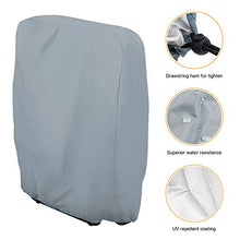 Copertura per sedie pieghevoli, 2 pezzi, protezione per sedie da giardino, antivento, anti UV, per sedie a sdraio, sedie pieghevoli, mobili da giardino, con custodia (set da 2 pezzi, grigio)