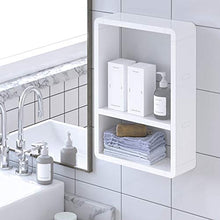 Mensola Da Parete Per Bagno, Scaffale Portaoggetti A 2 Ripiani Espositore Autoadesivo Per Cucina - Nessuna Foratura Necessaria