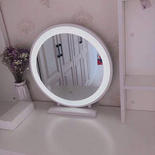 Specchio da toeletta rotondo a LED, camera da letto con specchio da tavolo grande e luminoso, specchio di bellezza con luce di riempimento, specchio da toletta per parrucchiere,D'oro,diameter60cm