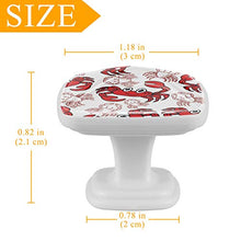 Set di 4 maniglie rotonde per armadio da cucina, credenza, cassettiera, cassettiera, con viti, per cucina, comò, armadietto, bagno, armadio, cartone animato, simpatici granchi, rosso