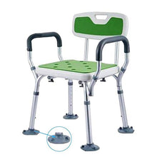 SETSCZY Sedia da Doccia Portatile Sgabello da Bagno in Alluminio con Schienale e Braccioli Panca da Doccia Regolabile da Altezza Sedia con Piedini in Gomma Antiscivolo