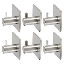 YANSHON Ganci Adesivi 6pz Gancio Appendi Accappatoio Adesivo Adesivo Ganci Portasciugamani GanciI porta accappatoio e asciugamani Acciaio Inox per Cappotti, Borsetta, Asciugamani, Bagno, Cucina