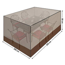 SONGMICS GFC92EC Copertura Protettiva per Mobili Arredamento da Giardino, Tavoli e Sedie da Cortile, per Esterno, Impermeabile, Rettangolare, Beige, 250 x 200 x 80 cm