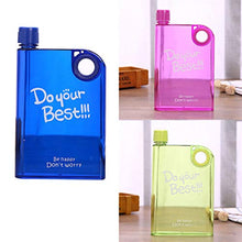 Fgyhty 380ml Piatto Bottiglia di Acqua A5 Memo Notebook plastica Trasparente della Prova della Perdita Sport Bottiglia Viaggi