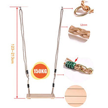 Buyfunny01 - Altalena in legno con forte corda regolabile, per adulti e bambini, per interni ed esterni
