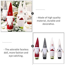 Amosfun 4 Pezzi di Vino di Natale Copre Sacchetti Regalo di Vino Gnomo Svedese Accessori da Tavola di Natale per Festa di Carnevale di Natale (Colore Misto)