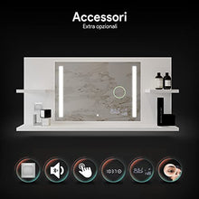 Artforma specchio da bagno con 3 ripiani | 102x53 cm | Personalizza Controluce LED Specchio | su Misura | Bianco | con Illuminazione a LED
