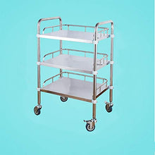 YIN YIN Carrello per ripiani Carrello for ripiani, auto di bellezza in acciaio inossidabile, stabilità di moda semplice, forte, bello, ospedale, ristorante, casa strumento medico auto, 50X40X86 CM Car