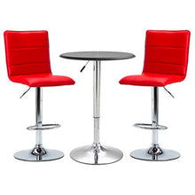 Tidyard Set 3 pz da Bar Moderno Design Alto in Ecopelle Nero/Bianco/Rosso/Grigio e MDF,Set Tavolo Quadrato e 2 Sedie da Bar Alti in Ecopelle,Set Tavolo e Sedie da Cucina Design in Ecopelle