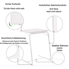 Odegltina - Tavolino da letto, per laptop, divano, da portata, tavolino da caffè, tavolino in metallo regolabile in altezza, facile da montare (bianco)