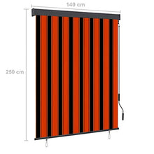 vidaXL - Tenda avvolgibile per esterni, 140 x 250 cm, arancione e marrone