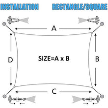 XISENOCI Patio Shack Sun Shade Sail Rechteck, 98% UV-Block, mit Seilen, Sun Shade Sail Hardware Kit, Gelb, 4X6M