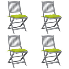 vidaXL Sedie da Giardino Pieghevoli 4pz con Cuscini in Massello Acacia