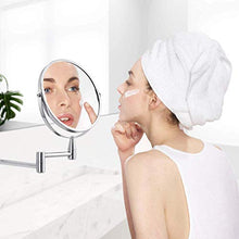 BJH Specchio per Il Trucco con luci dimmerabili Specchio da Bagno a Parete con ingrandimento in Acciaio Inossidabile Touch Screen da Barba in Camera da Letto