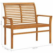 vidaXL Legno Massello di Teak Panca da Giardino Rustica Elegante Robusta Pratica Panchina Arredi per Esterni 112 cm Colore Naturale
