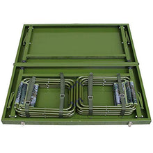Living Equipment Tavolo pieghevole da esterno Tavolo pieghevole Tavolo da picnic pieghevole in metallo Sedie per barbecue da giardino Festa in famiglia con 8 sedie Tavolo portatile ultraleggero (Co