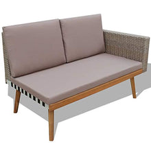 SKM Set Divani da Giardino 4 pz con Cuscini in Polyrattan Grigio (44kg)