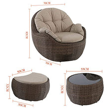 Aimir Set di Mobili da Giardino per Esterni, Set da 3 Pezzi per Conversazione in Patio in Stile Nordico Combinazione di Tavolino da caffè con Sedia in Rattan per Il Tempo Libero Semplice E Creativo