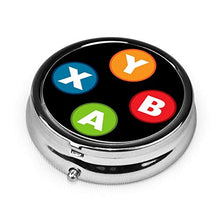 Controller per videogiochi, contenitore rotondo per pillole a 3 scomparti, in metallo, per medicina e vitamine, contenitore decorativo per viaggi all'aperto