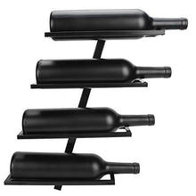 Rodipu Portabottiglie per Vino, portabottiglie Multifunzionale per Vino Rosso, mensola portaoggetti a Parete per(Inclined Wine Rack for 4 Bottles Black)