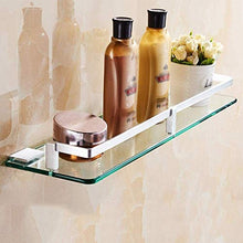 AINIYF Bagno Bagno Doccia Mensola Organizzatore Parete Punch Libero Vetro temperato di Alluminio dello Spazio Nail-Colla Libera WC 1 Tier, 6 Formati
