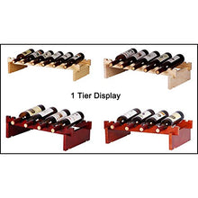 YQJ Portabottiglie in legno impilabile per bottiglie di vino autoportante, facile installazione, per cucina, bar, cantina, ripostiglio, marrone, 1 ripiano 5 slot