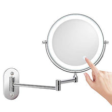BJH Specchio per Il Trucco con luci dimmerabili Specchio da Bagno a Parete con ingrandimento in Acciaio Inossidabile Touch Screen da Barba in Camera da Letto