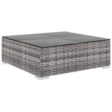 Tidyard Set di Mobili da Giardino in Polyrattan, Set Divani 3 Posti da Giardino/Esterno con Cuscini e Tavolino 4 pz, Leggero e Modulare, Grigio