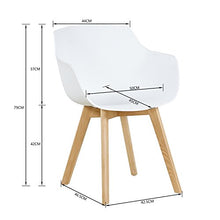 DORAFAIR Set di 4 Pranzo/Ufficio Sedia con Gambe in Faggio Massiccio, Poltrona Moderno Design Sedie Cucina Scandinavo - Blanco