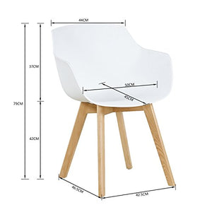 DORAFAIR Set di 4 Pranzo/Ufficio Sedia con Gambe in Faggio Massiccio, Poltrona Moderno Design Sedie Cucina Scandinavo - Blanco