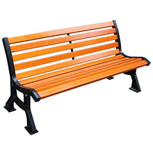 Panca da giardino con posti a sedere all'aperto, seduta a doghe di legno in plastica anticorrosione resistente alle intemperie panca in ghisa, panca da balcone a 2-3 posti con schienale