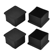 Sepikey Copertura del Cappuccio della Gamba del Piedino per mobili 4 Pezzi Copertura del Cappuccio della Gamba del Piedino per mobili a Forma Quadrata in Gomma Nera -45 x 45mm