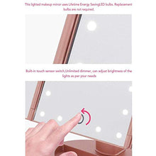 Specchio cosmetico illuminato, 3X / 2X10x, specchio cosmetico trifold, con 22 LED, 180 & deg, rotazione touch screen Dual Power Supply (colore: rosso)
