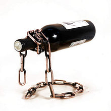 BENGKUI Scultura,Catena Sospesa Magica Europea Portabottiglie Supporto Catena in Metallo Porta Vino Artigianato Decorazione Domestica Creativa novità Regalo di Compleanno, Oro