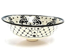 Serena Cerames - Lavabo in ceramica messicana, 40,5 x 15 cm, colore: nero