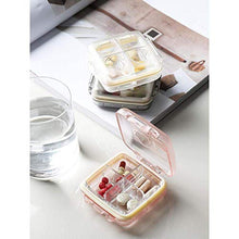 BGSFF Portapillole Pocket Tablet Organizer 4 Griglie Trasparente e Visibile Porta Pillola Sette Giorni Portaoggetti Portatile Rosa