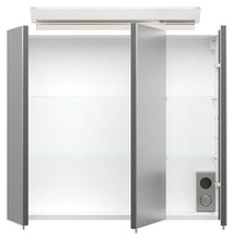 Set di mobili da bagno Firenze 70 2 parti antracite e armadio a specchio