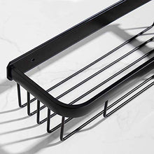 WDGNY Mensola Bagno Doccia Caddy Spazio Alluminio Foratura Bagno Griglia Mensola A Parete Rack Antiruggine Nero 34 cm 0728