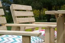 QLS JBM Family - Set di mobili da giardino con 2 sedie e panche, in legno