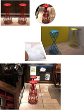 HLWJXS Sedia Sgabello da Bar Sgabello Industriale per Bar Bistro Patio Caf Sedia da Giardino con Sgabelli da Bar, Uso Interno Ed Esterno con Gambe in Metallo,Blu,Altezza Seduta: 65 cm