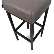 Damiware Bruce - Sgabello da bar realizzato a mano, in acciaio con rivestimento in microfibra e pelle, 75 cm
