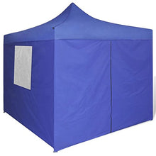 vidaXL Tenda da Giardino Pieghevole Impermeabile Blu 3x3 m con 4 Pareti Gazebo