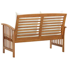 Tidyard Panca Panchina da Giardino a 2 Posti in Legno Massello di Acacia con Cuscini 119x67x83 cm,Panca con Braccioli,Panca da Esterno in Legno,Panca in Legno,Divanetto da Giardino per Esterno Legno