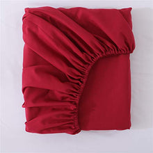 Aisbo Lenzuola Coprimaterasso Matrimoniale con Angoli Tinta Unita Estate 160x200x30cm Rosso