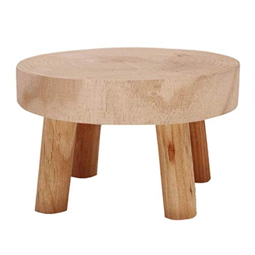 Panchina decorativa in legno – Panca in legno da giardino, supporto per piante, panca, sgabello, stile rustico, per interni ed esterni