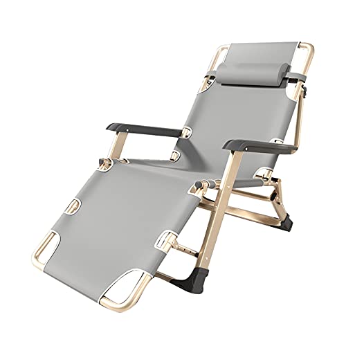 LIYANJJ Zero Gravity Lounge Chair Reclinabile Pieghevole Supporto Regolabile 200KG per Esterni Prato Terrazza Patio Campeggio Spiaggia Cortile (Grigio)